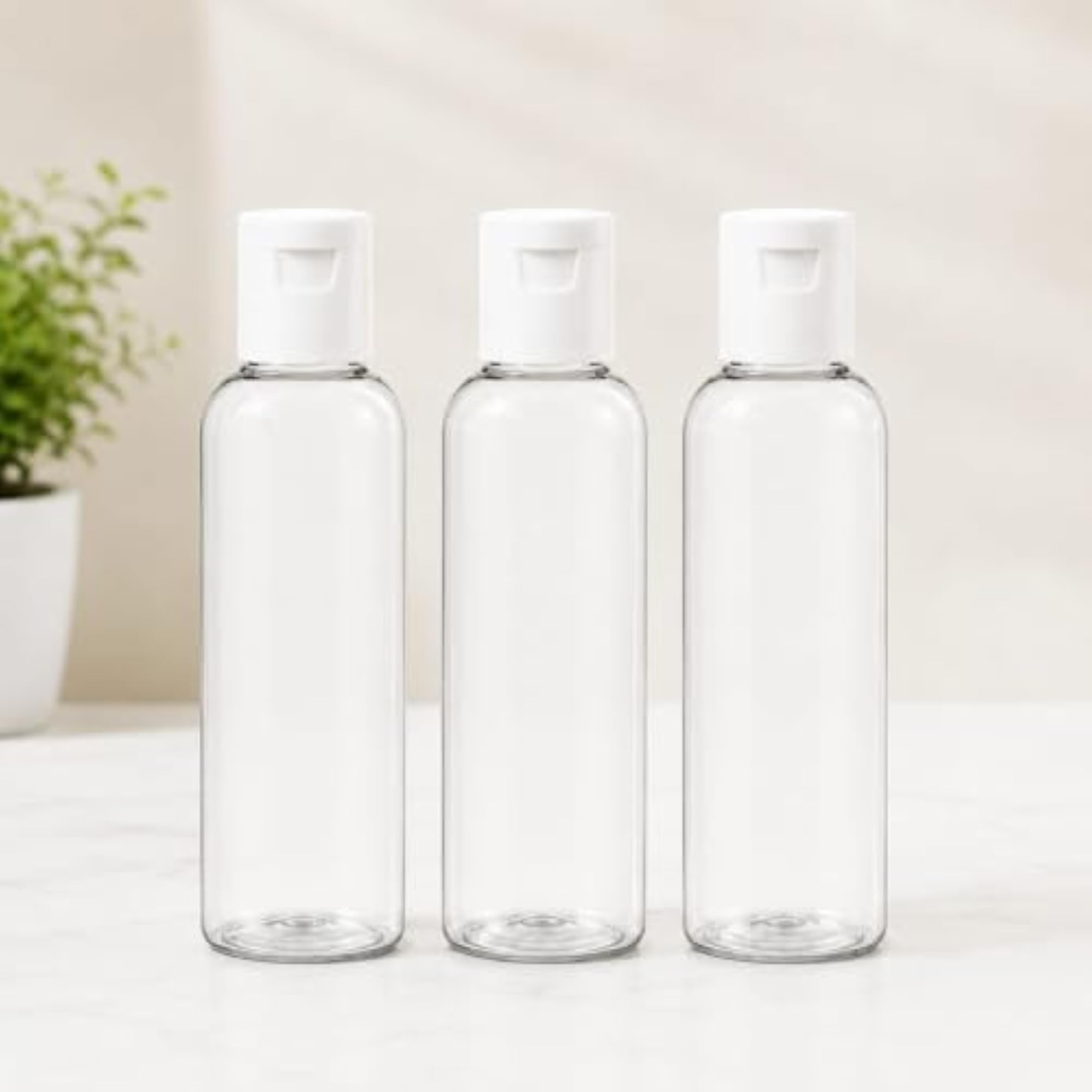 3 Pcs Empty Refillable Bottles with Cap, 60ml